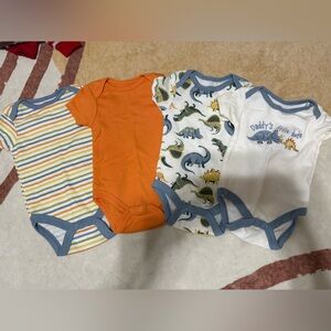 T.J.Maxx Orange and Dinosaur Print Kids Bodysuits